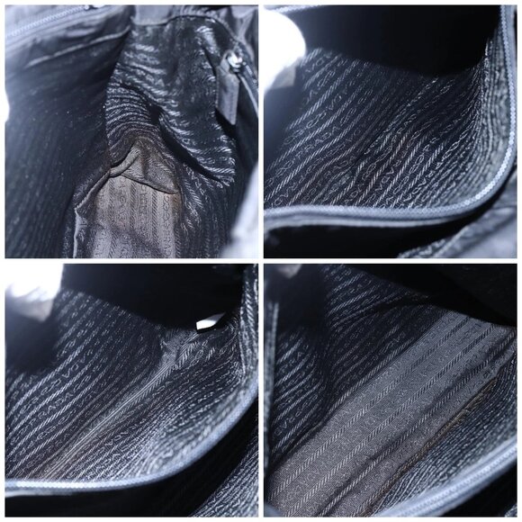 PRADA Tote Bag Nylon Black Silver Auth - Picture 13 of 15